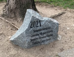 Rock commemorating 75 years of SI-Ashland and 100 Years of Soroptimist International
